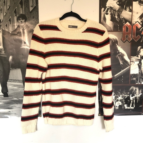 asos knit cream red and black sweater - Picture 1 of 4